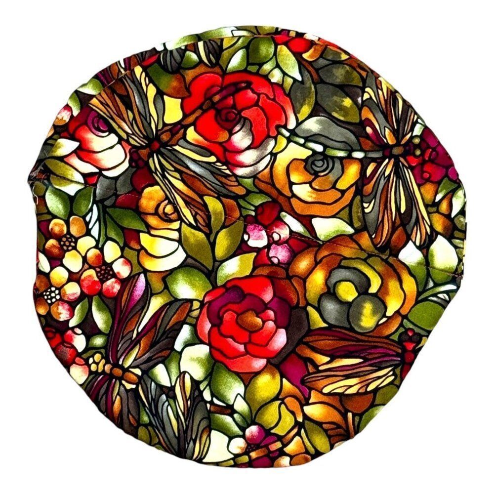 Handmade Floral Patterned Bread Basket Warmer Cover Camelias Roses Cottage Core